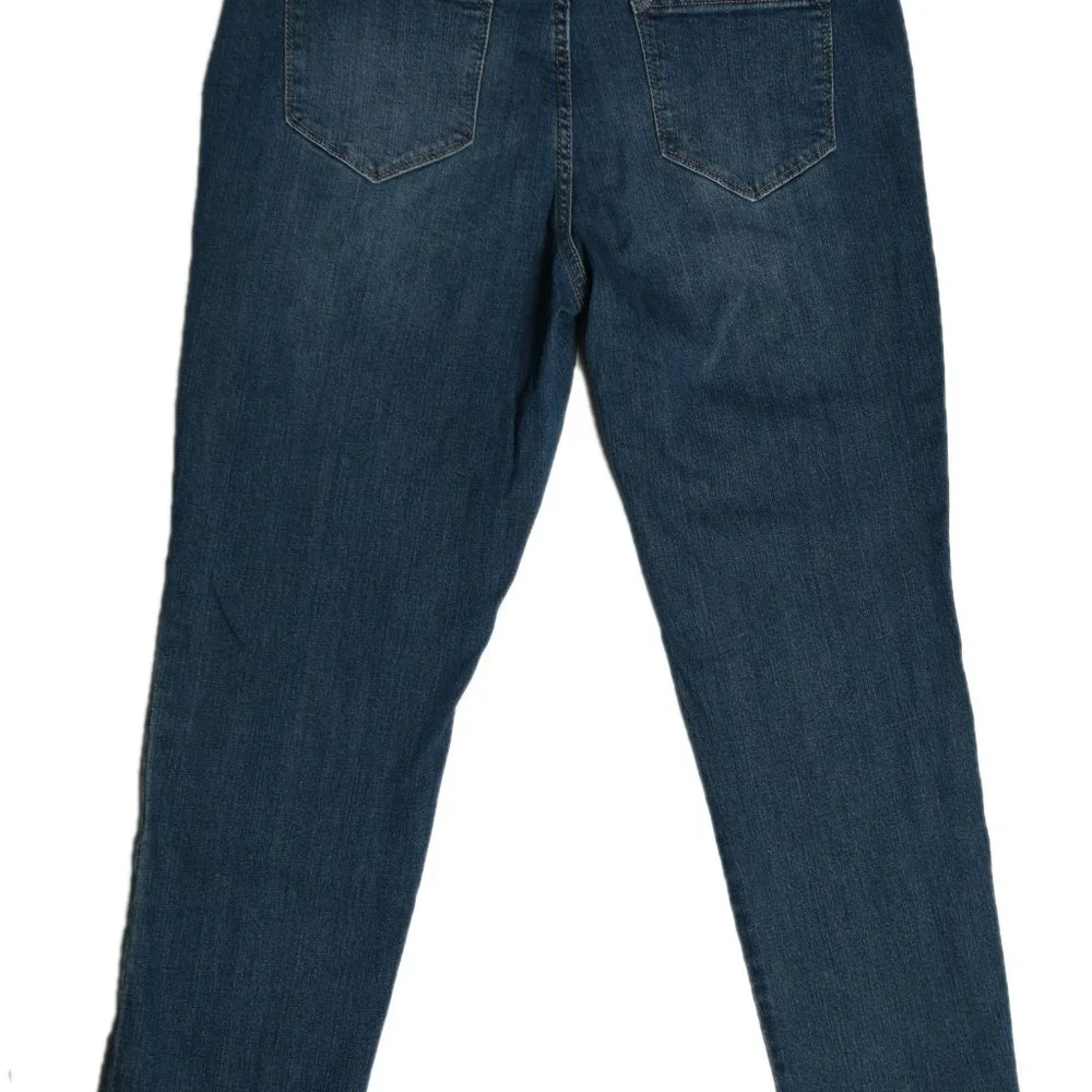 Liz Claiborne Embroidered Jeans Tapered Leg Cotton Blend Women's Size 14 - Picture 3 of 9